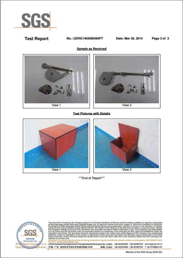 SGS-soft lid stay